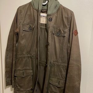 Hollister Utility Jacket, Drawstring, Army Green, Size M